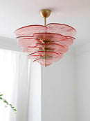 Ljojo Scandinavian Murano Green Pink Glass Chandelier - LED Art Decor for Hotel Restaurant Lobby