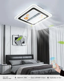 Ljojo Modern Minimal Fan LED Ceiling Pendant Light for Bedroom Lighting Fixtures