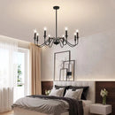 Ljojo American Country Retro Gold Black Candle Chandelier for Restaurant Room Decor