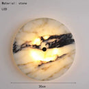 Ljojo 30cm Round Natural Stone LED Wall Light for Hotel Bedroom Decoration