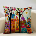 Hand-Painted Retro Country Linen Cushion Cover by Ljojo