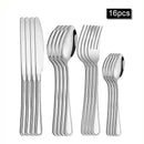 Ljojo 30-Piece Stainless Steel Cutlery Set - Ideal for Restaurants and Hotels