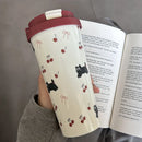 Cute Cherry Cat Water Bottle Tumbler with Straw - Ljojo Brand