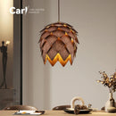Rustic Pine Cone Chandelier Retro Wooden Art Decorative Lamps by Ljojo