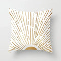 Ljojo Minimal Line Abstract Sun Pattern Plush Pillow Case