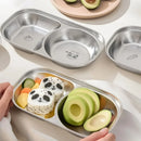 Ljojo Kids Stainless Steel Divided Food Plate with Cute Pattern
