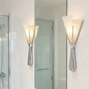 Art Deco Chrome Metal Wall Light | New Style Natural Marble Stainless Steel G9 Bulb by Ljojo