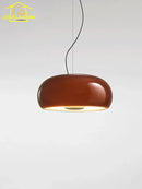 French Retro Amber/White Glass Pendant Light LED - Perfect for Living Room, Restaurant & Bar