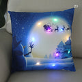 Ljojo LED Christmas Cushion Cover Merry Santa Claus Snowman Pillow Home