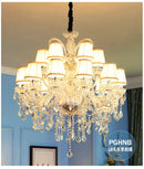 Ljojo Luxury Crystal Chandelier LED Pendant Lamp Elegant European Hanging Light