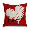 Ljojo Linen Cushion Cover 45x45 for Modern Living Room Decor & Sofa - Valentine's Day Theme