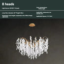 Gold Tree Branch Crystal Chandelier - Elegant White Jade Lampshade - Ljojo