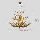 American Style Antler Deer Chandelier For Living Room - Farmhouse Hanging Light by Ljojo