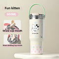 Ljojo 304 Stainless Steel Vacuum Insulated Straw Cup - Large Portable Thermos