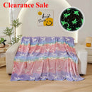 Ljojo Luminous Rainbow Unicorn Pegasus Star Flannel Blanket - Machine Washable Printing and Dyeing Blanket