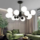 Ljojo Modern Lustrous Glass Chandelier Ceiling Light Elegant Indoor Lighting for Living Room Dining Room