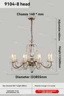 French Crystal Chandelier Retro Light Luxury Living Room Main Light by Ljojo - High-End Dining Room Bedroom Light