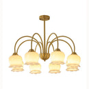 Lily Of The Valley Flower Copper Chandelier - Modern Minimalist Bedroom Hanging Lamp by Ljojo