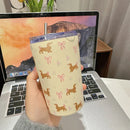 Ljojo 360ml Stainless Steel Thermal Tumbler with Straw - Kawaii Design for Hot and Cold Drinks