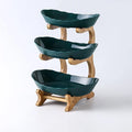 Ljojo 2/3 Layer Wooden Dinnerware Set - Partitioned Fruit Bowl, Candy Trays, Salad Bowl