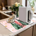 Christmas Tree Gold Snowflake Absorbent Non-Slip Drying Mat by Ljojo