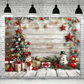 Christmas Party Background Cloth with Snowman & Gift Pattern, Ljojo Brand Home Decor