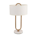 Ljojo Marble Base Table Lamp White Fabric Lampshade