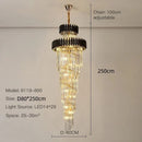 Ljojo Luxury Modern Crystal Chandelier - Black/Gold Loft Lighting Fixture