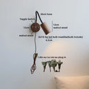 Ljojo LED Wall Sconce with Flexible Black Hose & Wood Accent