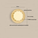 Ljojo LED Pull Chain Wall Light in Yellow Travertine Wood Finish