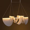 LED Chandelier White Acrylic 3000K Modern Art Deco Parlor Dining Room Bedroom Light by Ljojo