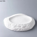 Ljojo 12" White Ceramic Irregular Plate for Dining and Desserts