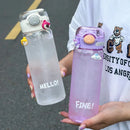 Ljojo 500/600ML Large Capacity Straw Water Bottle - BPA Free Sports Drinkware Cup