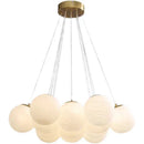 Ljojo Modern Opal White Spherical Pendant Light for Living Room and Kitchen Lighting