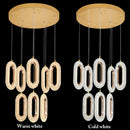 Ljojo Modern Alloy and Acrylic LED Chandelier - Gold Finish for Living Room, Dining, and Lobby Decor