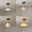 Ljojo LED Glass Ceiling Lamp Modern Yellow Lighting for Home Restaurant Hallway