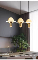 Nordic Golden Chandelier Metal Pendant Light Fixture by Ljojo