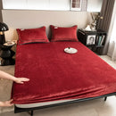 Ljojo Milk Velvet Fitted Sheet 160x200, Extra Warm, Elastic Band, Solid Color