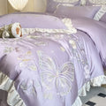 Ljojo Luxury Tencel Embroidered Plant Flower Bedding Set