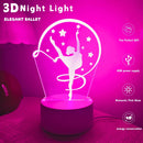 3D Ballet LED Table Lamp for Bedroom & Living Room Decor | Unique Gift for Girls - Ljojo