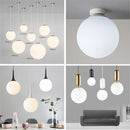 Ljojo Matte White Glass Shades Replacement in Various Sizes for Globe Light Fixture