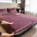 Ljojo Milk Velvet Fitted Sheet 160x200, Extra Warm, Elastic Band, Solid Color