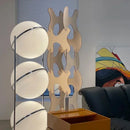LED Floor Lamp Modern Chrome Metal White Acrylic Ball Lights - Ljojo