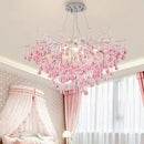 LED Pink Crystal Chandelier Water Drop Ceiling Lamp - Nordic Hot Sales - Ljojo