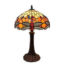 European Red Dragonfly Tiffany Style Table Lamp Glass Reading Lighting Retro Fashion Gift LED