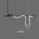 Ljojo Long Hose Black Led Chandelier | Modern Dining Table Lighting Fixture