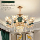 LED Crystal Ceramic Retro Ceiling Chandelier European Style Luxury Lamp for Living Room by Ljojo