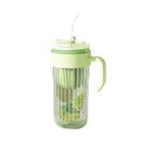 Ljojo 550ML Glass Sports Water Bottle with Straw - Large Capacity Cute Outdoor Travel Cup