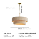 Ljojo Modern Minimalism Hemp Rope Pendant Light for Home Decoration LED Chandelier