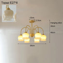 Lily Of The Valley Flower Copper Chandelier - Modern Minimalist Bedroom Hanging Lamp by Ljojo